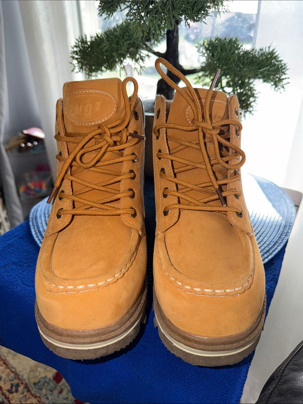 Lugz Wheat Suede Lace-Up Work Boots